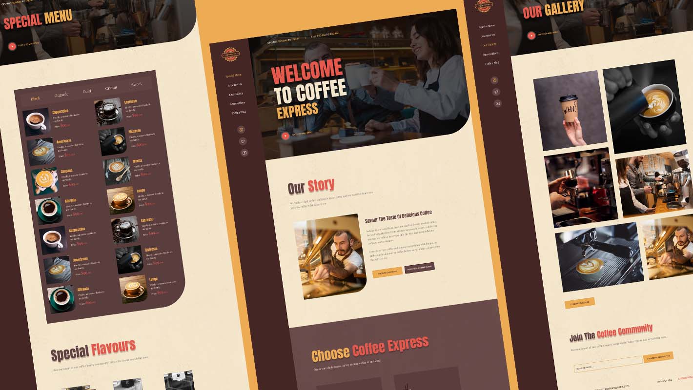 How To Create Coffee Shop Website Using Elementor Template Pack 5 Coffee Shop Website