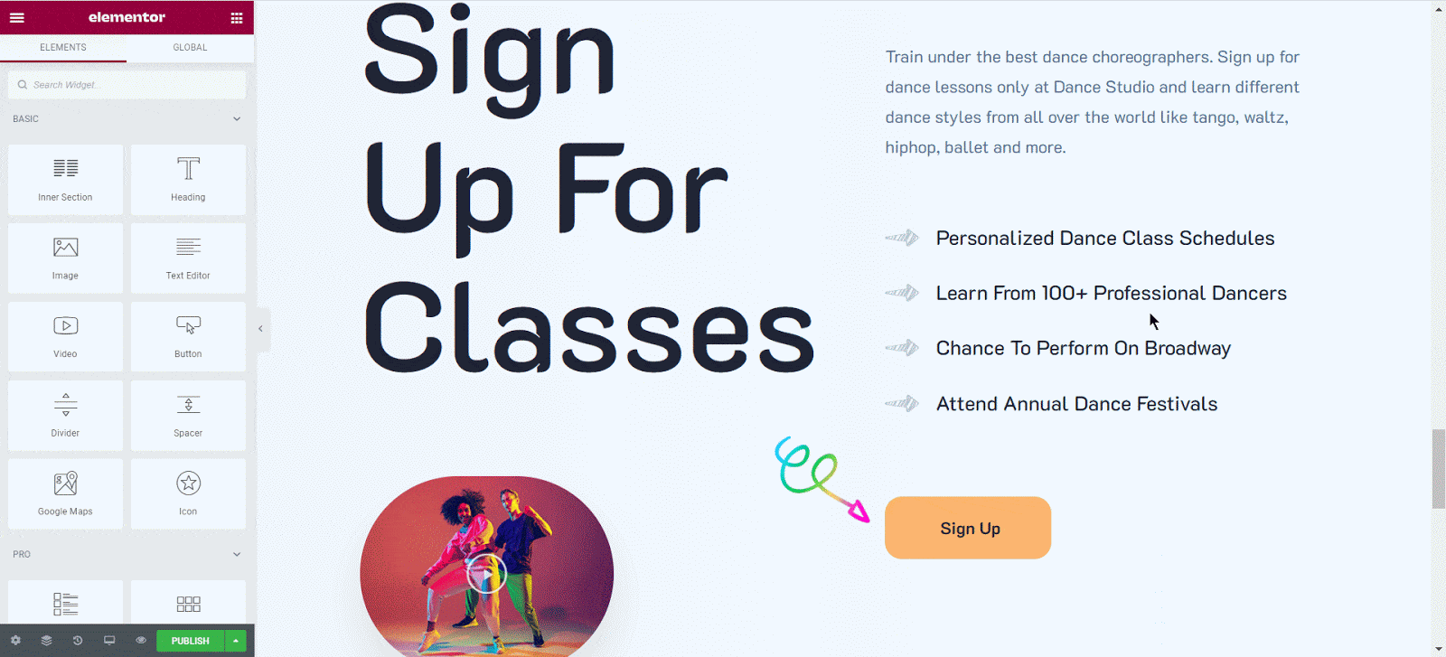 How To Get Dance Website Template For FREE & Create Without Any Coding 11 dance website