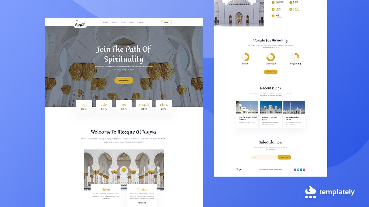 WordPress website for mosque