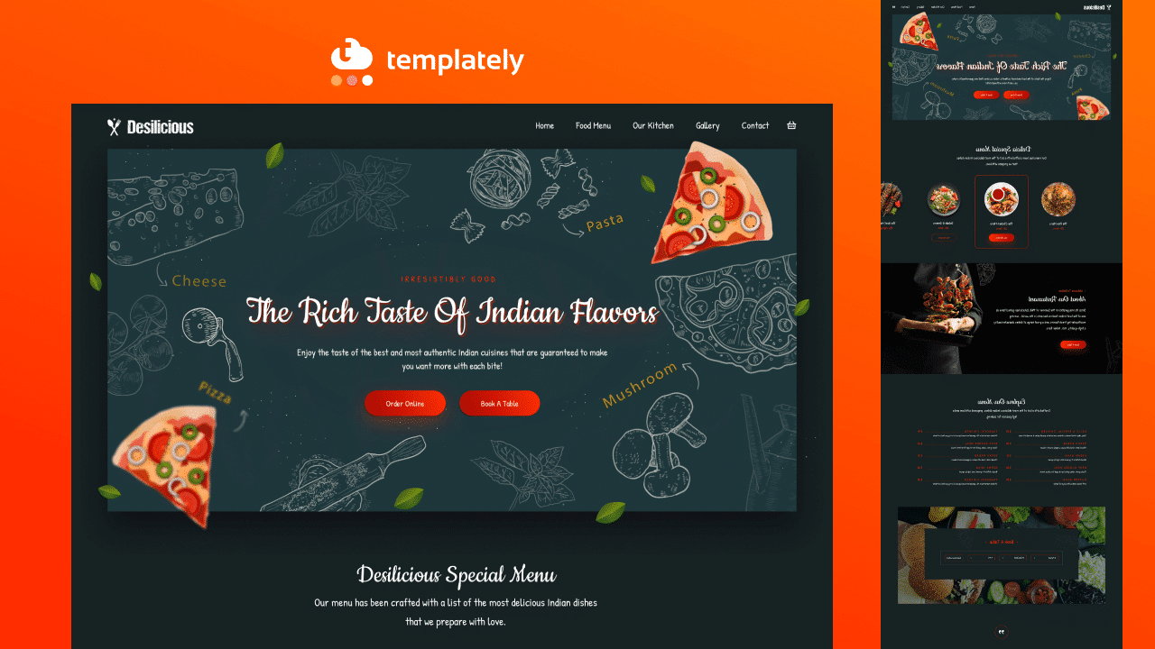 indian restaurant Website