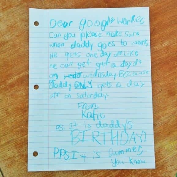 Little Girl Writes Google A Cute Letter Requesting To Give Her Dad